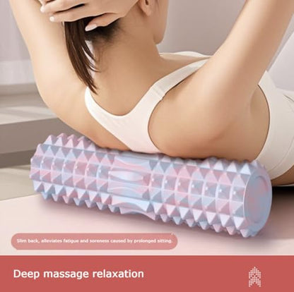 Solid Foam Roller Yoga Stick Roller Dual-Zone Leg Muscle Relaxation Deep Massage Relaxation Pain Relief (Pink (Hollow)) - color: Pink ( Hollow )