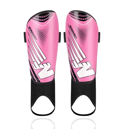 Shin Guards Soccer Youth Kids - Shin Guard for Toddler Boys Girls Teenagers 2-18 Years Old with Ankle Sleeves Protection - Football Shin Pads Equipment with Adjustable Strap - color: Pink, size: Small