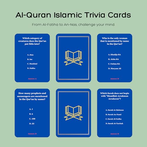 Al-Qu'ran Trivia Cards | Islamic Trivia Card Games | Premium Quality | Magnetic Box | Islamic Gifts for Muslims - style: Al-Quran Trivia