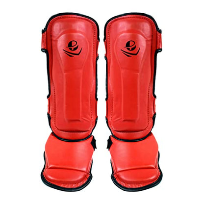 PFG Classic Shin Instep Guard for Boxing MMA Muay Thai Training - color: Red, size: Child