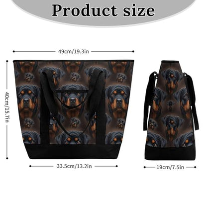 SWEET TANG Insulated Cooler Bag Rottweiler Grocery Bag for Travel Beach or Picnic - color: Pattern 93