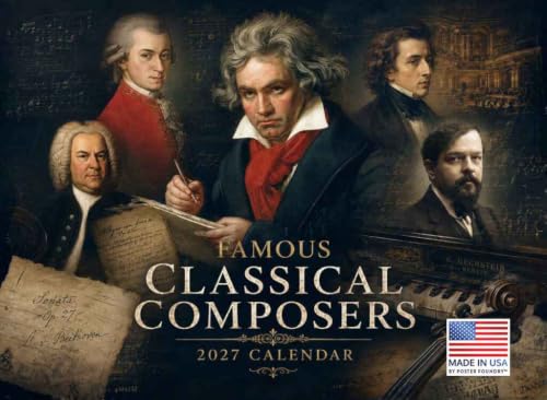 Classical Music Composers Calendar 2027 Wall Monthly - color: Classical Music