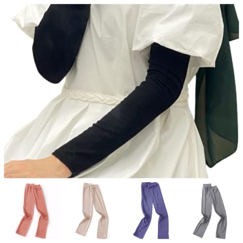 4 Pairs Muslim Elastic Arm Sleeves for Women Modal Cotton Sunscreen UV Protection lslamic Arab Ramadan Sleeve Cover - color: 5 +11+17 +23