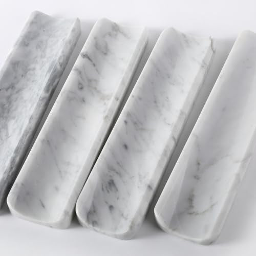 Koville Italian Carrara Natural Marble Incense Holder, Incense Holders for Sticks, Incense Burner Holder, Ideal for Meditation and Relaxing, Easy to Clean(Bianco Carrara) - color: White Marble-bianco Carrara
