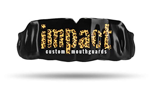Impact Custom Professional All Sports Mouthguard -(Branded Series) - color: Leopard Logo Blk