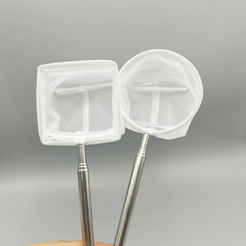 2-Pack Mini Shrimp Net Betta Net (3D Mesh Bag | Square Rim & Round Rim | Extendable Handle) for Aquarium