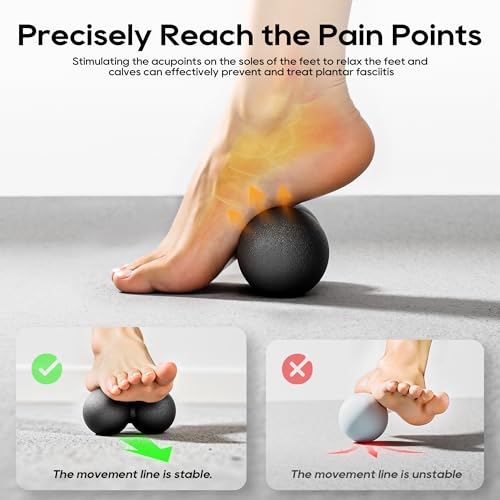 Peanut Massage Ball for Myofascial Release & Plantar Fasciitis Pain Relief | Hard lacrosse ball for deep tissue, yoga, acupoint pressure, trigger point and muscle relaxer therapy - color: Black-single Pack