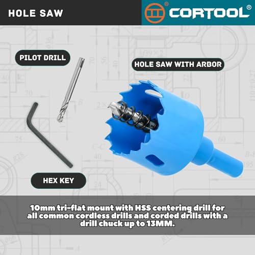 7/8 Inch Hole Saw with Arbor for Metal and Wood Cutting, Bi-Metal Hole Cutter, 7/8" Hole Saw Kit for Drywall, Wood, PVC Boards, Fiberglass and Vent Pipes - style: 7/8"（22mm）