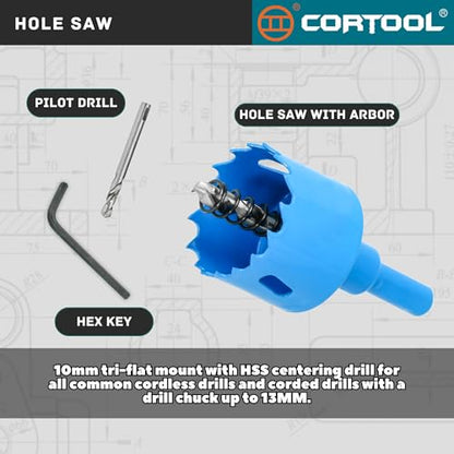 1-3/8 Inch Hole Saw with Arbor for Metal and Wood Cutting, Bi-Metal Hole Cutter, 1-3/8" Hole Saw Kit for Drywall, Wood, PVC Boards, Fiberglass and Vent Pipes - style: 1-3/8"（35mm）
