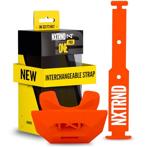 Nxtrnd One Pro Football Mouth Guard, Interchangeable Strap, Fits Adult & Youth (Orange) - color: Orange Pro