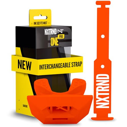 Nxtrnd One Pro Football Mouth Guard, Interchangeable Strap, Fits Adult & Youth (Orange) - color: Orange Pro