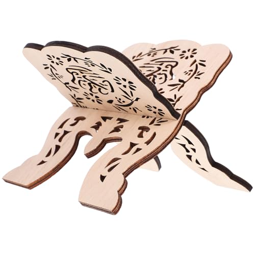 Alipis Detachable Wooden Bible Reading Stand Quran Display Rack Desktop Book Holder for Eid Festival Table Decoration