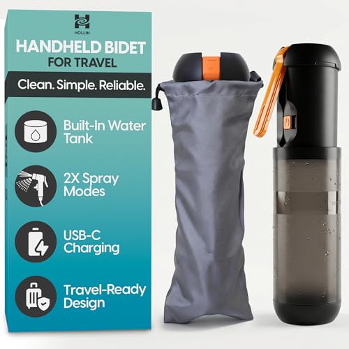 Portable Travel Bidet - Rechargeable Electric Handheld Bidet Sprayer with USB-C Charging & LED Indicator - Waterproof Bidet Bottle for Travel, Camping & Bathroom Use - color: Handheld Portable Bidet