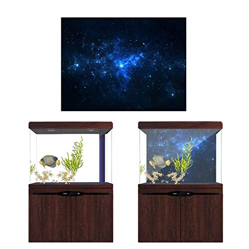 Fdit Aquarium Background Poster, HD Sky Decorative Cling for Fish Tank Thickened PVC Self Adhesive Removable Backdrop 91 x 41 cm 1 Piece