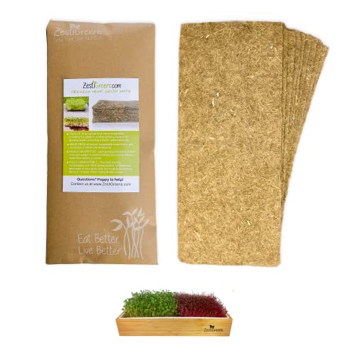 Hemp Mats - Microgreens & Wheatgrass Kit Refills | Replacement hemp mats for ZestiGreens microgreens and wheatgrass kits; seeds and trays not included. - color: Hemp Mats Only
