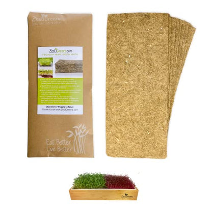Hemp Mats - Microgreens & Wheatgrass Kit Refills | Replacement hemp mats for ZestiGreens microgreens and wheatgrass kits; seeds and trays not included. - color: Hemp Mats Only