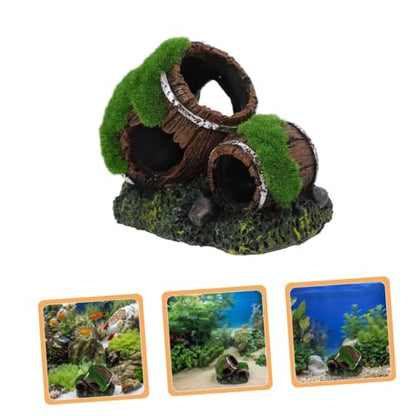 Broken Barrel Aquarium Decoration Resin Fish Tank Ornament Betta Fish Cave Hideout Reptile Tank Decorative Shelter for Shrimp