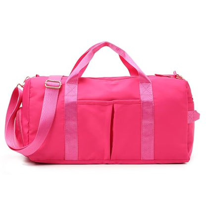 Sports Gym Bag for Women Travel Duffel Bag with Wet Pocket and Shoes Compartment for Training Swim Yoga(Red1) - color: Red1