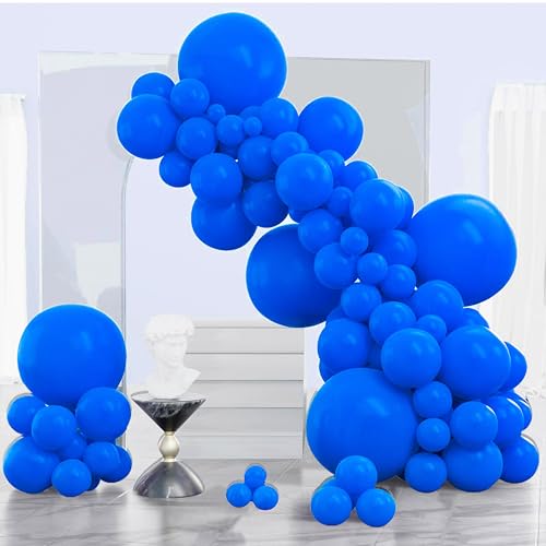 PartyWoo Dark Blue Balloons, 125 pcs Blue Balloons Different Sizes Pack of 36 Inch 18 Inch 12 Inch 10 Inch 5 Inch for Balloon Garland as Birthday Decorations, Party Decorations, Wedding Decorations - color: Blue-y5