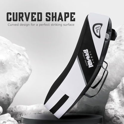 Farabi Sports Kick Shield 20.5 inches Large Curved Muay Thai Kicking Shield Strike Pad MMA Punching Foot Target Boxing Training Kick Pad Martial Arts Karate Taekwondo Kick Pad X 1 Unit - color: White Black