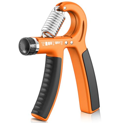FitBeast Grip Strengthener 팔뚝 강화제, 근력 훈련 및 재활을 위한 조절 가능한 핸드 그립 강화제, 4.5-59.9kg(10-132파운드) 저항, 운동 선수 및 물리 치료에 이상적 (1개) - color: 주황색.