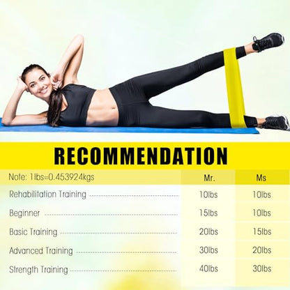 Deekin 20 Pcs Resistance Bands Resistance Loop Exercise Bands Exercise Equipment Elastic Drap Ring for Women and Men Home Fitness, Gym, Yoga - color: Yellow, size: 25 lbs