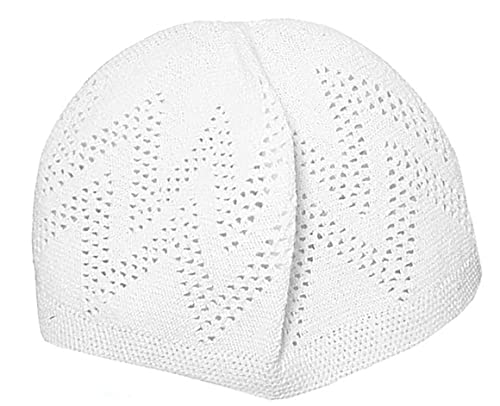 bonballoon Wholesale Kufi Lot of 3 Pcs Colors Muslim Koofi Kofi Hat Topi Cotton Turkish Skull Cap Islamic Muslim Islam Prayer Takke Knit Style Helmet Liner Hats Caps for Men, One Size