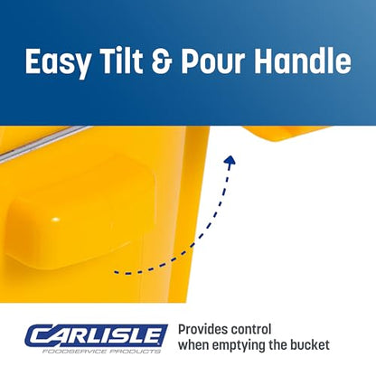 Carlisle FoodService Products 26 Qt Mop Bucket with Side Wringer, Yellow | 18.5 x 16.5 x 16.5 in, 34.25-in Handle Height, Polypropylene, 50,000-Cycle Wringer, Non-Marking Casters, Assembly Required - color: Yellow