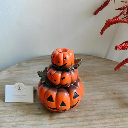 HOSLEY Resin Backflow Incense Cone Burner Holder, Pumpkins Decor Statue 4.72" High with 20 Pieces of Dragon Blood Backflow Incense Cones - color: Pumpkins