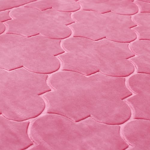 Islamika Prayer Mat Islamic Muslim Rug - Thick Padded mat Sajadah Men Women with Islam Prayer Beads for Eid Travel Ramadan, Soft and Padded (Pink) - color: Pink