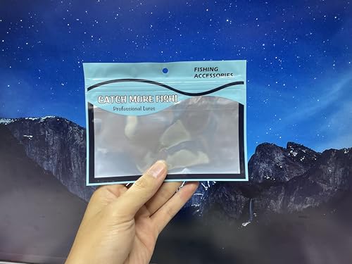 50pcs Soft Plastic Bait Packaging Bags,Fishing Hook Package Storage Bags, 6"x4" Waterproof Zipper Bags for Fishing Tackle | Thickened PE Material with Reinforced Seams | Aluminum Foil Back