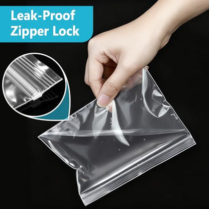 6" x 4" Zip Bags, 4 Mil Heavy Duty Bait Bags Clear Plastic Zipper Lock Sleeves, Pack of 100