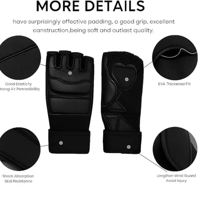 Taekwondo Sparring Gear Set with Shoes and Gloves, Karate Hand and Foot Protectors for Boxing and Kickboxing, Wrist Wraps and Ankle Support Gear for Men, Women, and Kids Training - size: Large