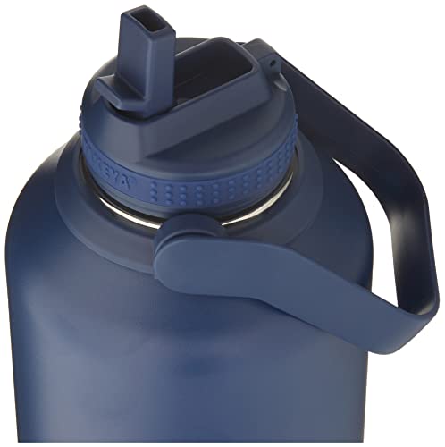 Takeya 64 oz Actives Stainless Steel Water Bottle with Straw Lid – Leakproof, Double-Wall Insulated, Keeps Drinks Cold 24 hrs/Hot 12 hrs, BPA-Free, Powder-Coated, Gym & Travel, Midnight Blue - color: Midnight Blue, size: 64 Ounces