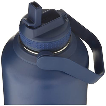Takeya 64 oz Actives Stainless Steel Water Bottle with Straw Lid – Leakproof, Double-Wall Insulated, Keeps Drinks Cold 24 hrs/Hot 12 hrs, BPA-Free, Powder-Coated, Gym & Travel, Midnight Blue - color: Midnight Blue, size: 64 Ounces