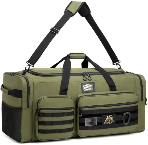 135L Large Duffle Bag, Heavy Duty Duffle Bag for Travel, Extra Large Sports Gym Equipment Bag for Soccer Baseball Basketball Hockey Football, Green - color: Green