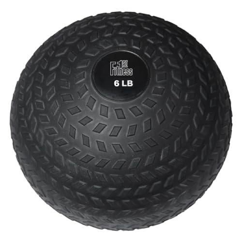Fitness First Slam Ball, Easy-to-Grip, Sand-Filled Medicine Ball for Exercise and Workout, Ideal for Weight Training, Cross-Training, Cardio, and Plyometric Workout, Available in Different Weights - size: 6 LBS