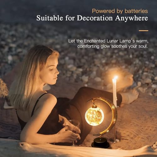 Iron Night Light, Magic Star Moon Light, LED Decorative Light for Parties, Weddings, bedrooms and Many Other Occasions, USB Port, 11 x 6 x 6 inches（Round Ball Warm） - style: Round Ball Warm 1