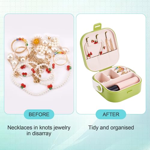 Silicone Jewelry Boxes Present Box,PU Leather Travel Jewelry Case,Mini Jewelry Box Travel Jewelry Box Jewelry Gift Boxes Necklaces Earrings Bracelets Boxes for Women,Green Yellow - color: Green Yellow
