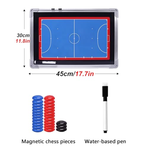 Futsal Tactic Board, Magnetic Soccer Coaching Board with Tactics Magnets and Water-Based Pen, Writable and Erasable, for Teaching Instruction