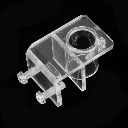 Pssopp Aquarium Water Pipe Clamp, Acrylic Aquarium Pipe Clip Clamp Holder Transparent Fish Hose Fix Clip for Aquarium in Out Pipe Single Hole 25mm/0.98in Inner Diameter