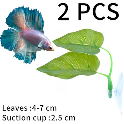 Beta Fish Toys,2 PCS Betta Fish Leaf Hammock,Betta Fish Tank Decorations Aquarium Decor for Sleeping Resting Hiding Playing Breeding