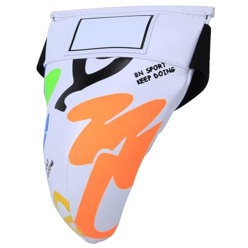 HERCHR Children Groin Guard, Boxing Kickboxing MMA Muay Thai Sparring Groin Guard Protective Gear for Sanda Taekwondo Training - color: White