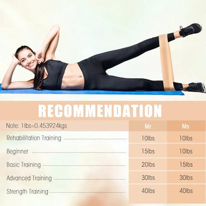 DEEKIN 30 Pcs Resistance Bands Bulk Resistance Loop Elastic Exercise Bands Exercise Equipment for Women Men Home Pilates, Fitness, Gym, Yoga - color: Light Brown, style: 35-40 Lbs