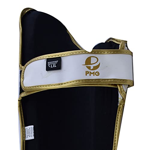 Ultimate - Elite Shin Instep White Gold - Boxing MMA Muay Thai Training Protection - size: Large-X-Large