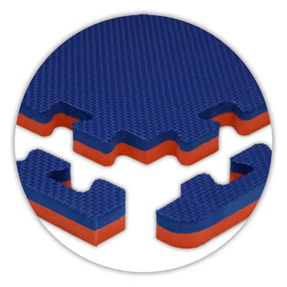 American Floor Mats - Interlocking Puzzle Exercise Gym Mats: Premium Foam Tiles, Wood Foam Tiles, Extreme Foam Tiles - color: Ultimate Red/Royal Blue, size: 3/4" Thick - 25-Pack (100 Sq Ft)