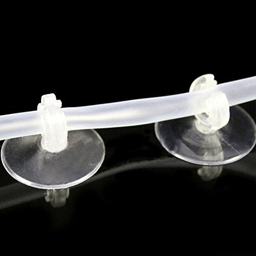 Xiaokeis 10 Pcs Aquarium Suction Cups, Suction Cup Clips with Ultra Strong Suction Force, Reusable Airline Tube Clips Holders Small Suction Cups for Fish Tank, Aquarium Airline Tubing/Hose(Clear)