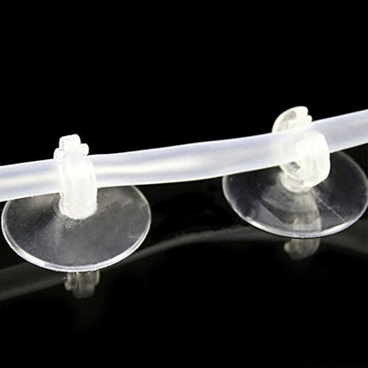 Xiaokeis 10 Pcs Aquarium Suction Cups, Suction Cup Clips with Ultra Strong Suction Force, Reusable Airline Tube Clips Holders Small Suction Cups for Fish Tank, Aquarium Airline Tubing/Hose(Clear)