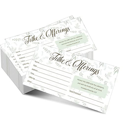 Eaasty 200 Pieces Church Offering Envelopes My Offering Bill Size Envelope Church Tithe Envelopes for Donations, Religious Occasions(Leaves Style) - style: Leaves Style