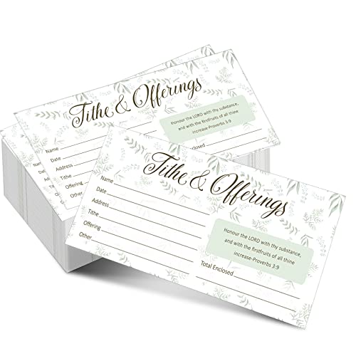 Eaasty 200 Pieces Church Offering Envelopes My Offering Bill Size Envelope Church Tithe Envelopes for Donations, Religious Occasions(Leaves Style) - style: Leaves Style